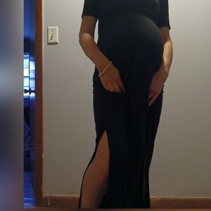 Latched Mama Black Maternity Dress
